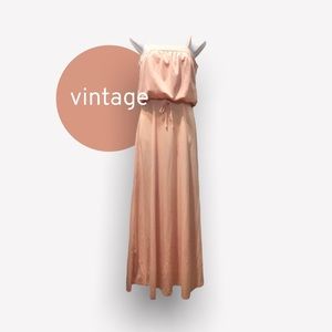 Vintage blouson dress | blush/peach gown